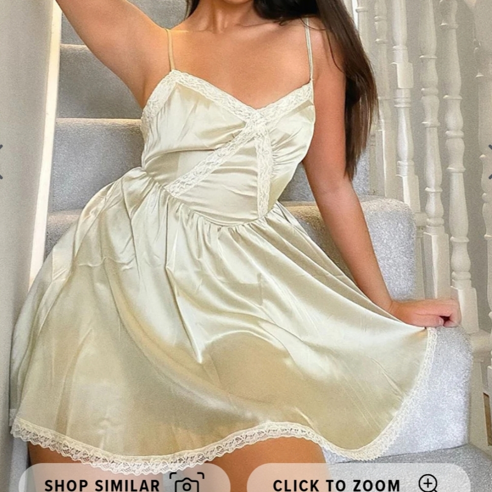 NWT✨Sage satin mini dress